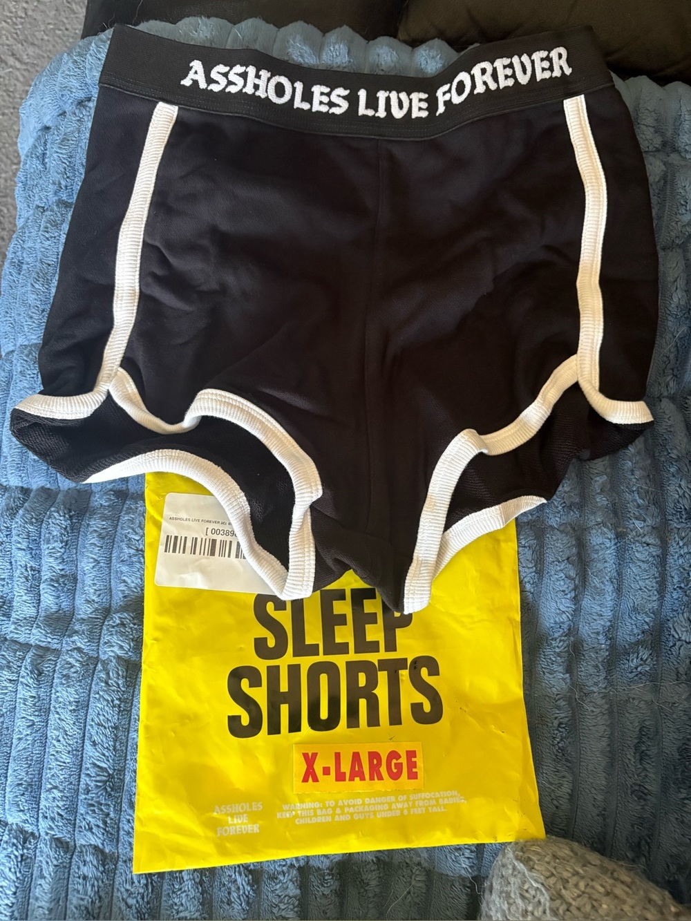 NIP Assholes Live Forever Dolphin-Style Sleep Shorts, Size XL